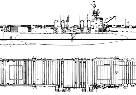 Aircraft carrier USS CVL-26 Monterey 1956 [Light Carrier] - drawings, dimensions, pictures
